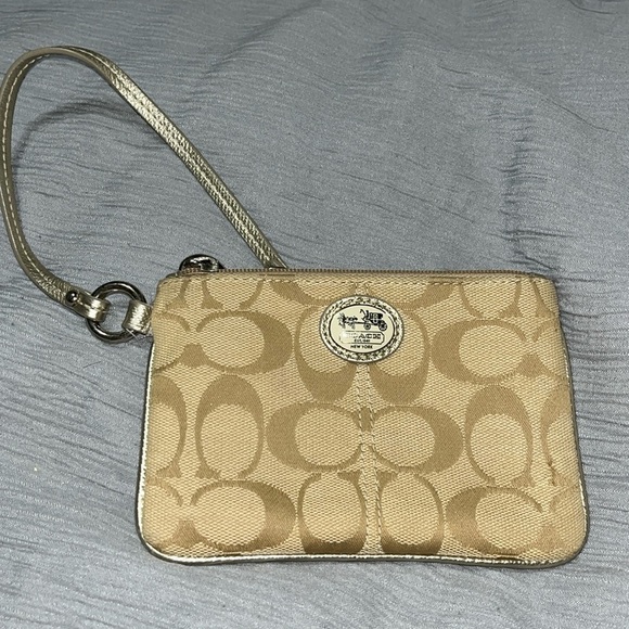 Coach Est 1941 New York Beige Wristlet, Vintage